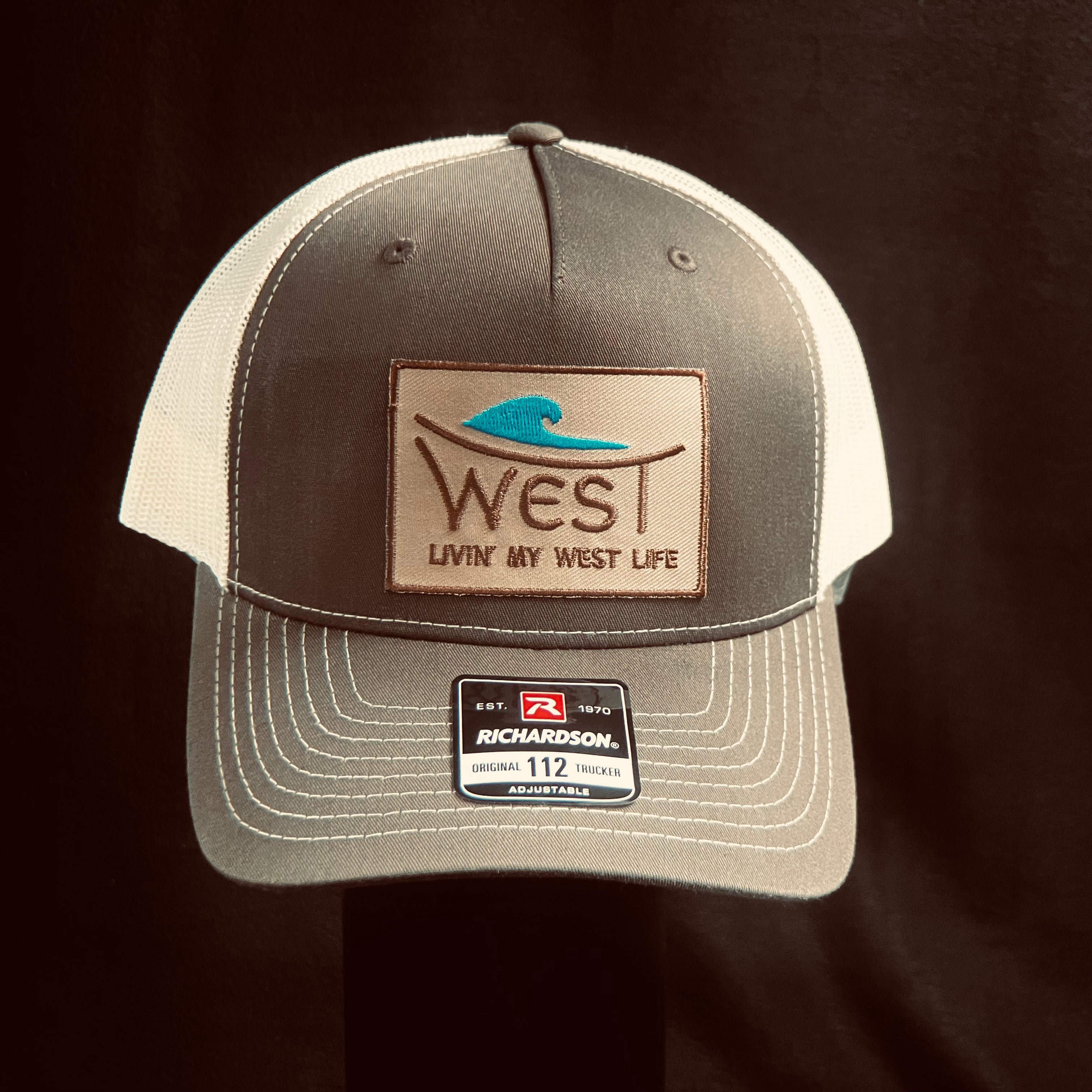 LIVIN' MY WEST LIFE WAVE HAT: Richardson 112 Trucker Hat in Brown/Khaki