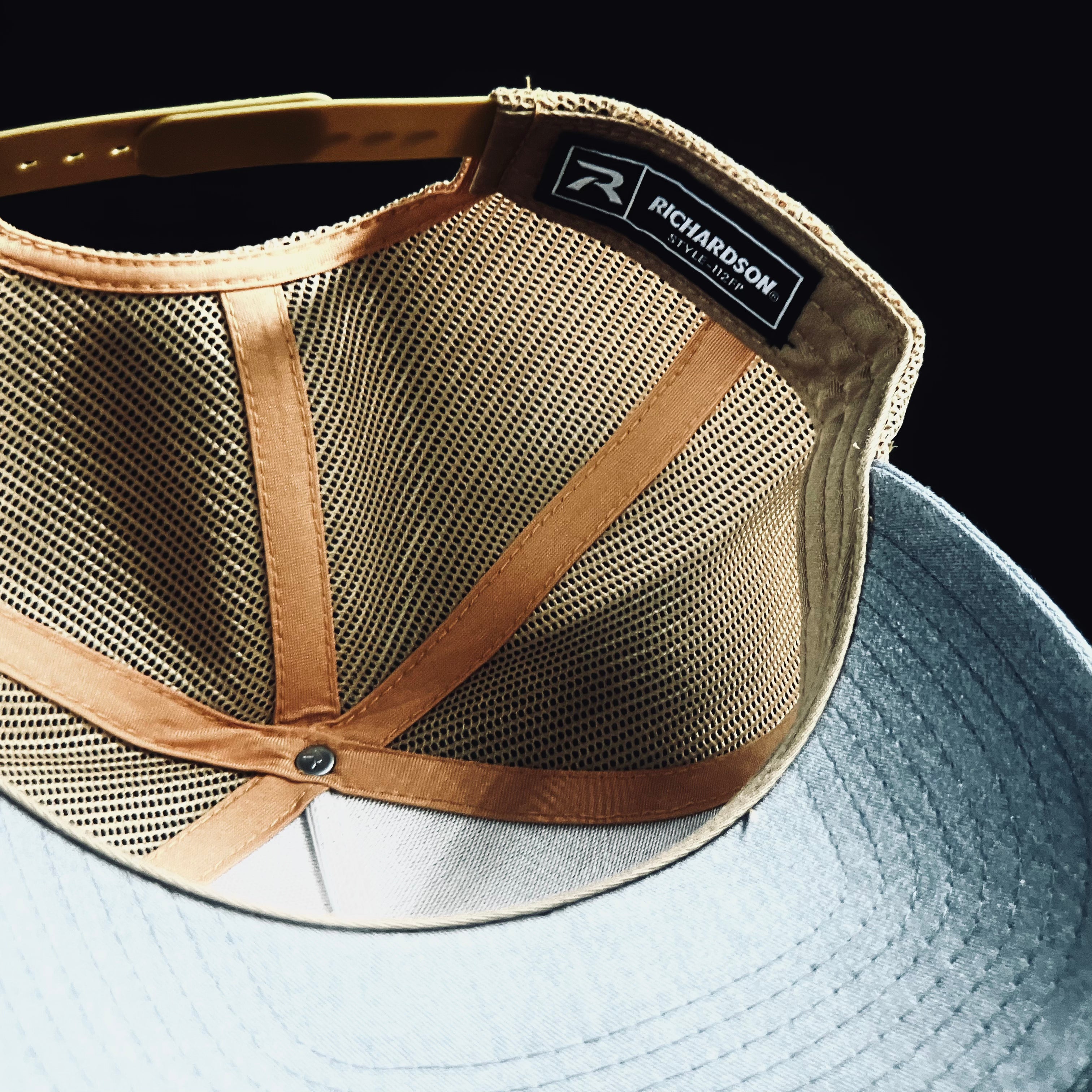LIVIN' MY WEST LIFE MOUNTAIN HAT: Richardson 112 Trucker Hat in Grey/Gold