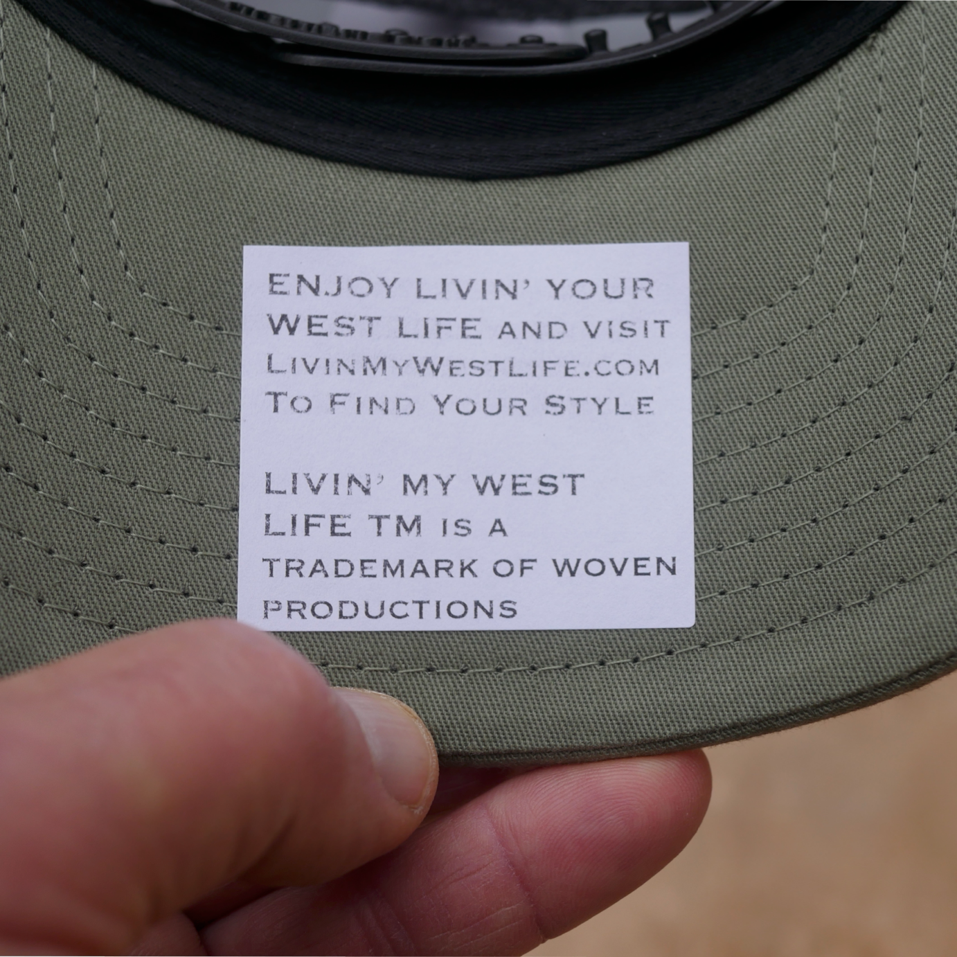 LIVIN' MY WEST LIFE LEATHER PATCH SUNBURST HAT: Richardson 112 Trucker, Green/Black